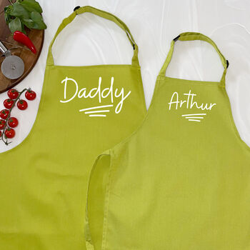Personalised Daddy And Child Ballpoint Apron Set, 5 of 8