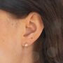 18ct Gold Plated Cz Star Bezel Huggie Hoop Earrings, thumbnail 1 of 6