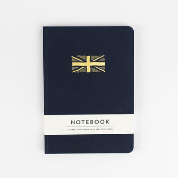 Union Jack Hardback Notebook In Navy Blue Fabric, 5 of 8