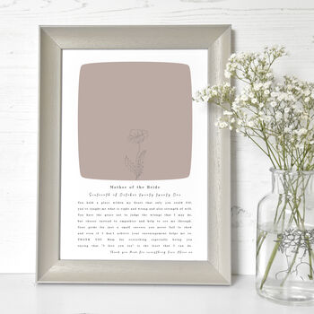 Mother Of The Bride Mother / Groom Poem A4 Print, 4 of 5