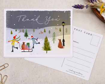 Christmas Thank You A6 Postcard Pack, 2 of 3