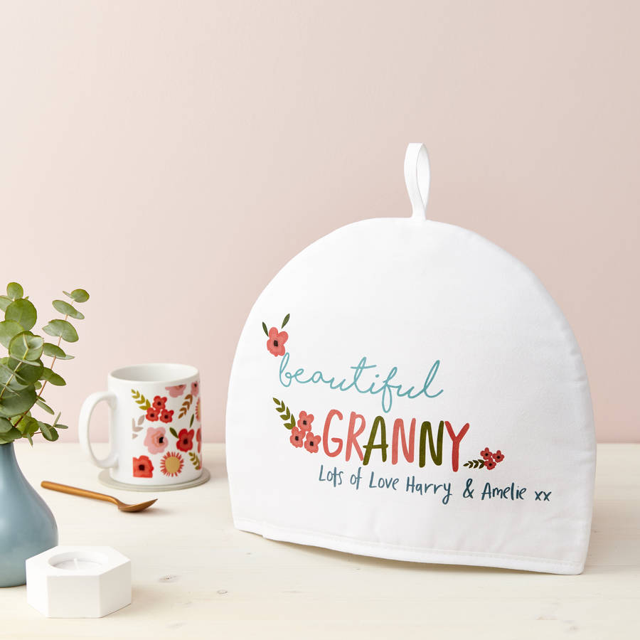 Personalised Floral Wording Tea Cosy By Tillie Mint Loves