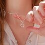 Sterling Silver Circle Star Cluster Charm Necklace, thumbnail 3 of 7