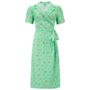 Peggy Dress In Mint Rose Print 1940s Vintage Style, thumbnail 1 of 2
