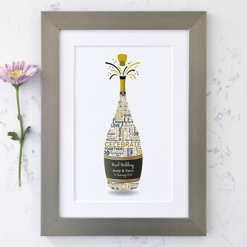 Personalised Pearl Anniversary Champagne Word Art, 6 of 7