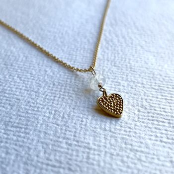 Dotty Heart And Moonstone Necklace, 5 of 8