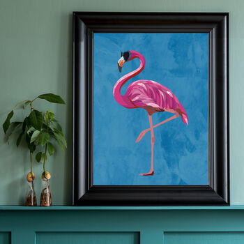 Custom Personalised Flamingo Wearing Glasses Art Print, 2 of 6