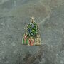 Christmas Tree Festive Brooch With Dangly Presents, thumbnail 2 of 3