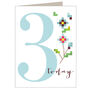 Mini Cross Stitch 3rd Birthday Card, thumbnail 2 of 5
