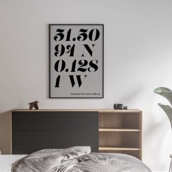 Personalised Coordinates Scandi Print In Neutrals, 3 of 7