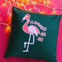 Funny Flamingo Christmas Cushion, thumbnail 3 of 4