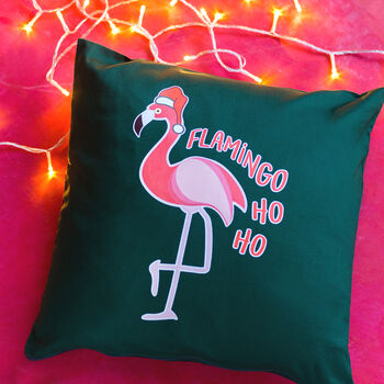 Funny Flamingo Christmas Cushion, 3 of 4