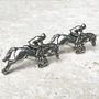 Race Horse Cufflinks Antiqued Pewter, thumbnail 1 of 2