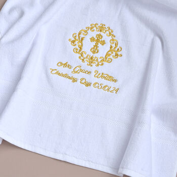 White Christening Personalised Towel, 2 of 7