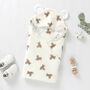 Teddy Bear Organic Cotton Muslin Hooded Baby Towel, thumbnail 1 of 3