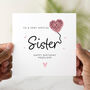 Personalised Crochet Heart Sister Birthday Card, thumbnail 1 of 3