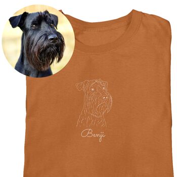 Personalised Pet Portrait Half Body Outline T Shirt, 3 of 10