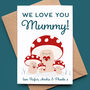 Personalised Mummy Toadstool Mother's Day Card, thumbnail 1 of 5