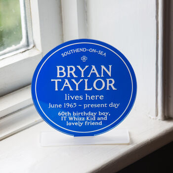 Personalised Freestanding Acrylic Blue Plaque, 4 of 5