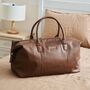 Personalised Tan Embroidered Pu Weekend Bag, thumbnail 1 of 4