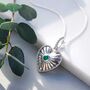 Heart Rays Green Onyx Silver Necklace, thumbnail 1 of 10