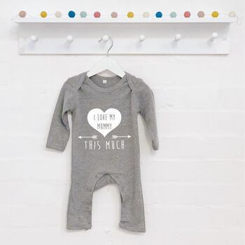 I Love You This Much Personalised Babygrow, 8 of 10