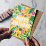 Happy Birthday Colourful Floral Card, thumbnail 1 of 3