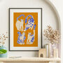Abstract Floral Cats Art Print, Many Colours, thumbnail 1 of 6