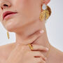 Emerald And Ruby Color Jewelled Dragon Back Ring, thumbnail 8 of 12