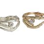 Diamond Organic Twig Solid Gold Engagement And Wedding Ring Set, thumbnail 4 of 10