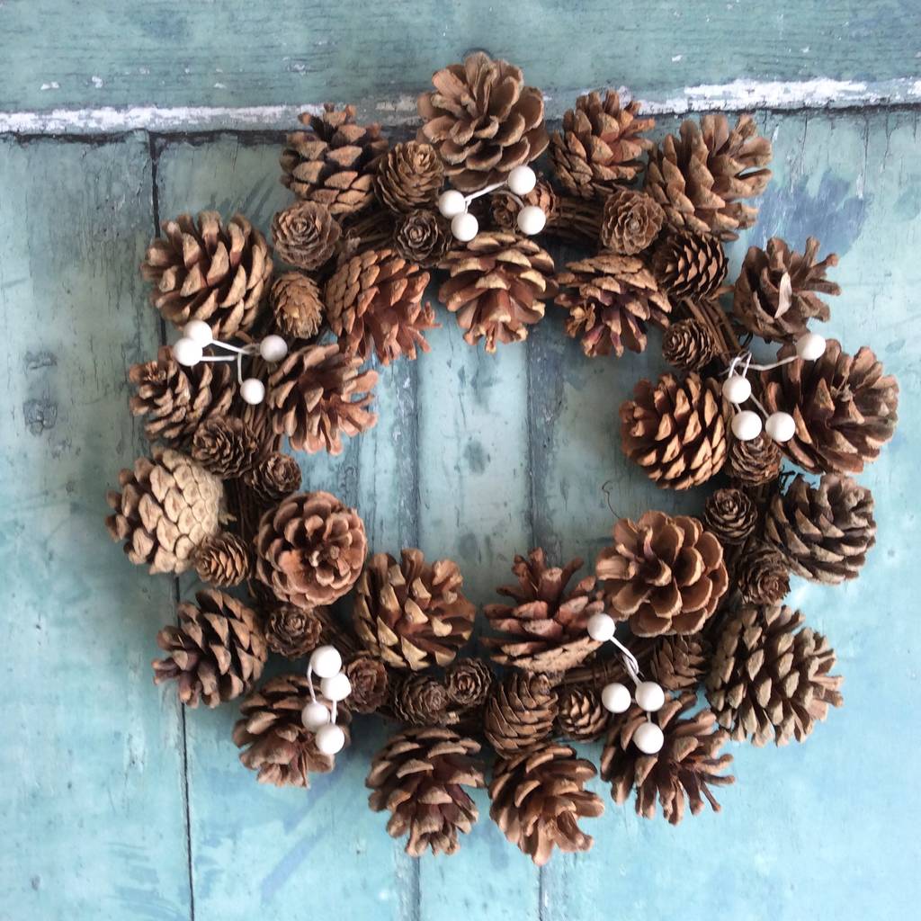 Natural Cone Christmas Wreath, 1 of 2