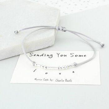 Sterling Silver 'Love' Morse Code Bracelet, 2 of 7