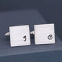 Sterling Silver Monogram Cufflinks. Personalised Wedding Cufflinks, thumbnail 4 of 12