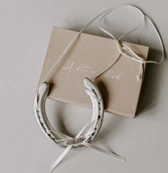 Personalised Forever Lucky Wedding Horseshoe, 3 of 8