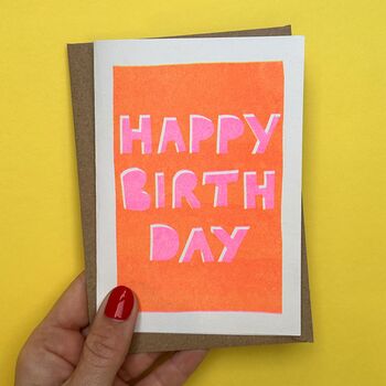Happy Birthday Risograph Bold Type Card, 2 of 3