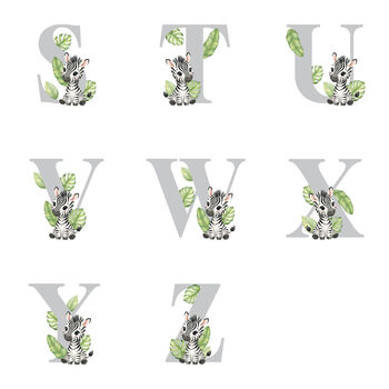 Personalised Alphabet Zebra Teddy Bear New Baby, Christening Or 1st Birthday Gift, 7 of 12