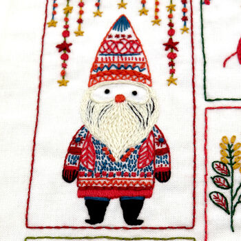 Christmas Folk Festive Embroidery Kit, 6 of 12