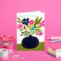Florals Vase Birthday Card, thumbnail 1 of 4