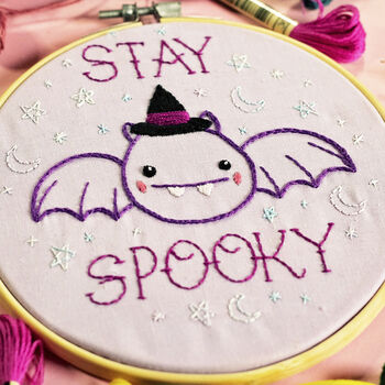 Stay Spooky Halloween Bat Embroidery Kit, 4 of 5