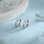 Star Motif Huggie Hoop Earrings In Sterling Silver, thumbnail 2 of 12