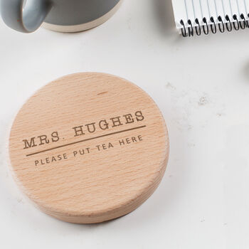 Personalised Wooden Drinks Coaster For Teachers, 5 of 12