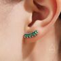 Sterling Silver Rainbow Baguette Cz Stud Earrings, thumbnail 6 of 11