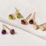 Solid 9ct Gold Peridot August Birthstone Stud Earrings – 4mm, thumbnail 5 of 6