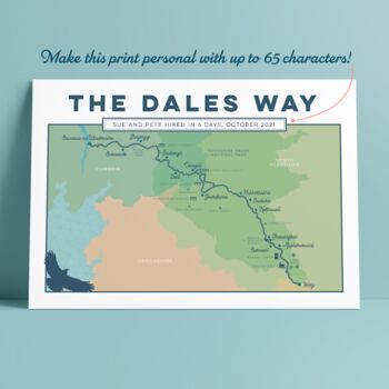 Personalised Dales Way Map Art Print, 5 of 9