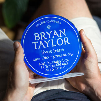 Personalised Freestanding Acrylic Blue Plaque, 3 of 5