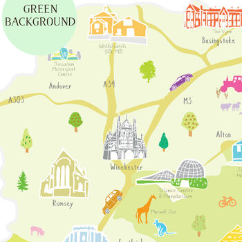 Map Of Hampshire Art Print, 4 of 8