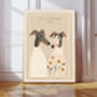 Dog Portrait 'Love is a four legged friend' Art Print, thumbnail 1 of 3