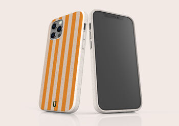 Orange Stripes Eco Phone Case, 4 of 6