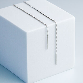 Sterling Silver Chain Threader Earrings, 2 of 5
