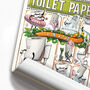 Toilet Paper In The Bathroom, Funny Toilet Art, thumbnail 8 of 8